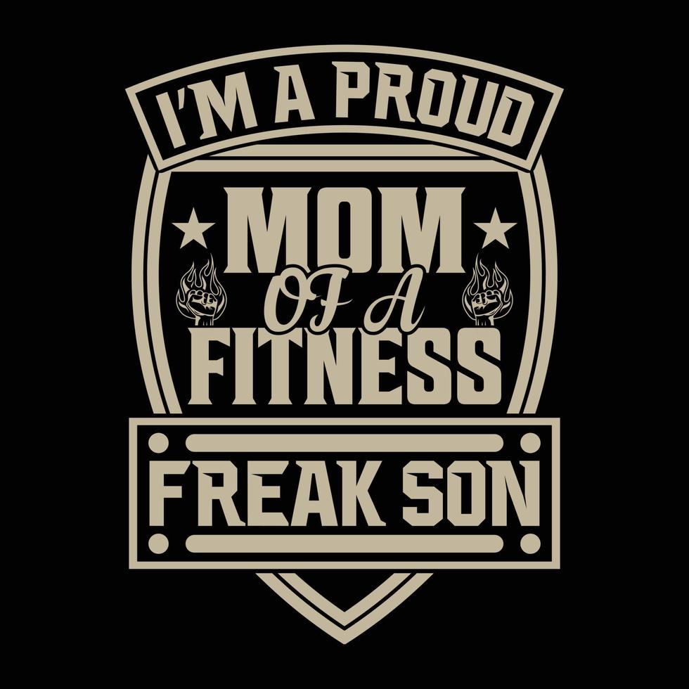 soy una madre orgullosa del diseño de camisetas de fitness freak son, día de la madre, gimnasio, obras de arte, plantilla, gráfico vector