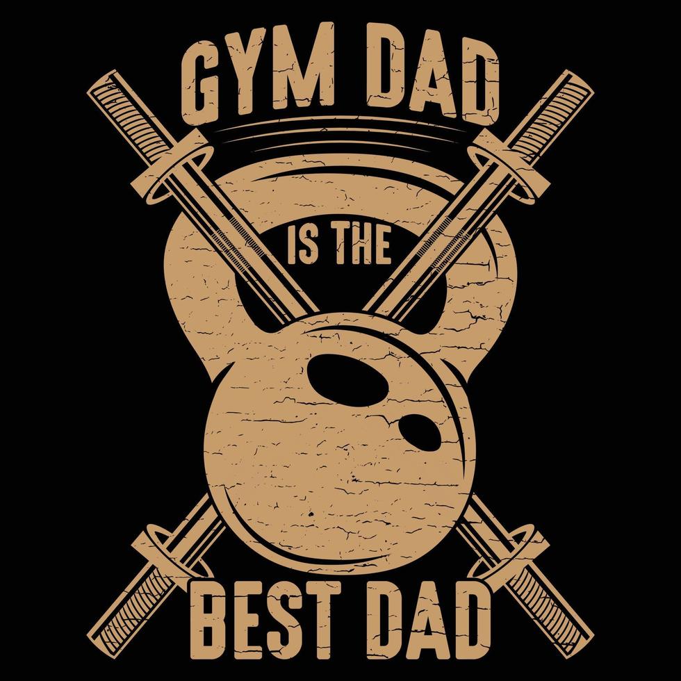papá de gimnasio, mejor papá, diseño de camiseta de tipografía de fitness vector