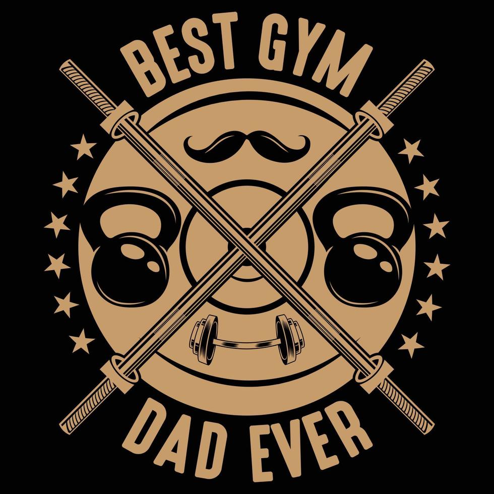 el mejor papá de gimnasio de todos los tiempos, diseño de camisetas de fitness vectorial vector