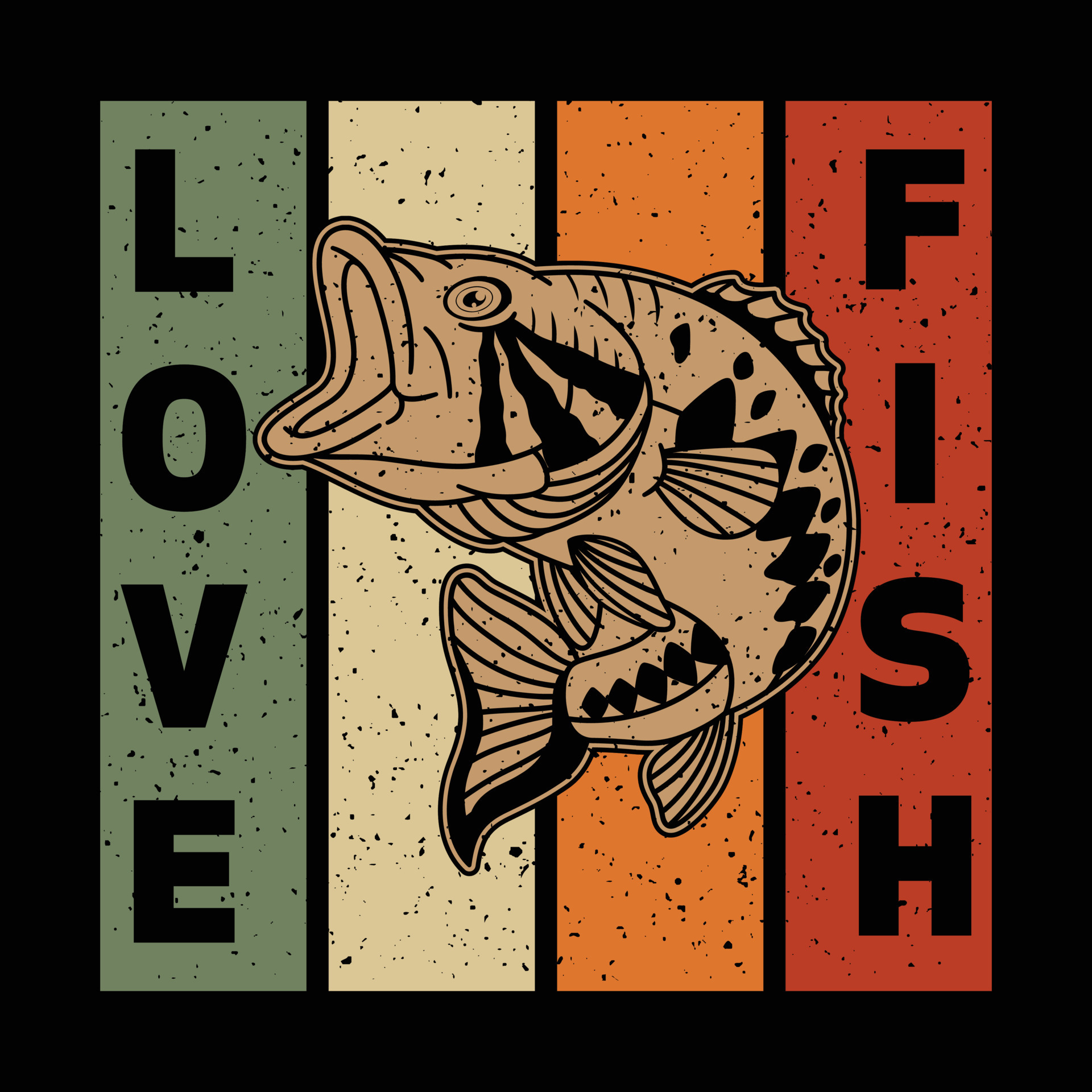Love Fish vector trendy fishing t shirt design, illustration