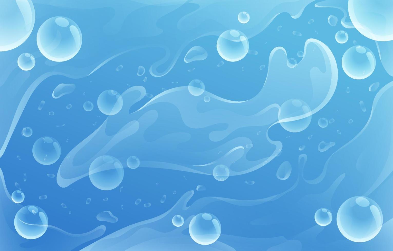 refrescar las salpicaduras de agua y el fondo de burbujas vector