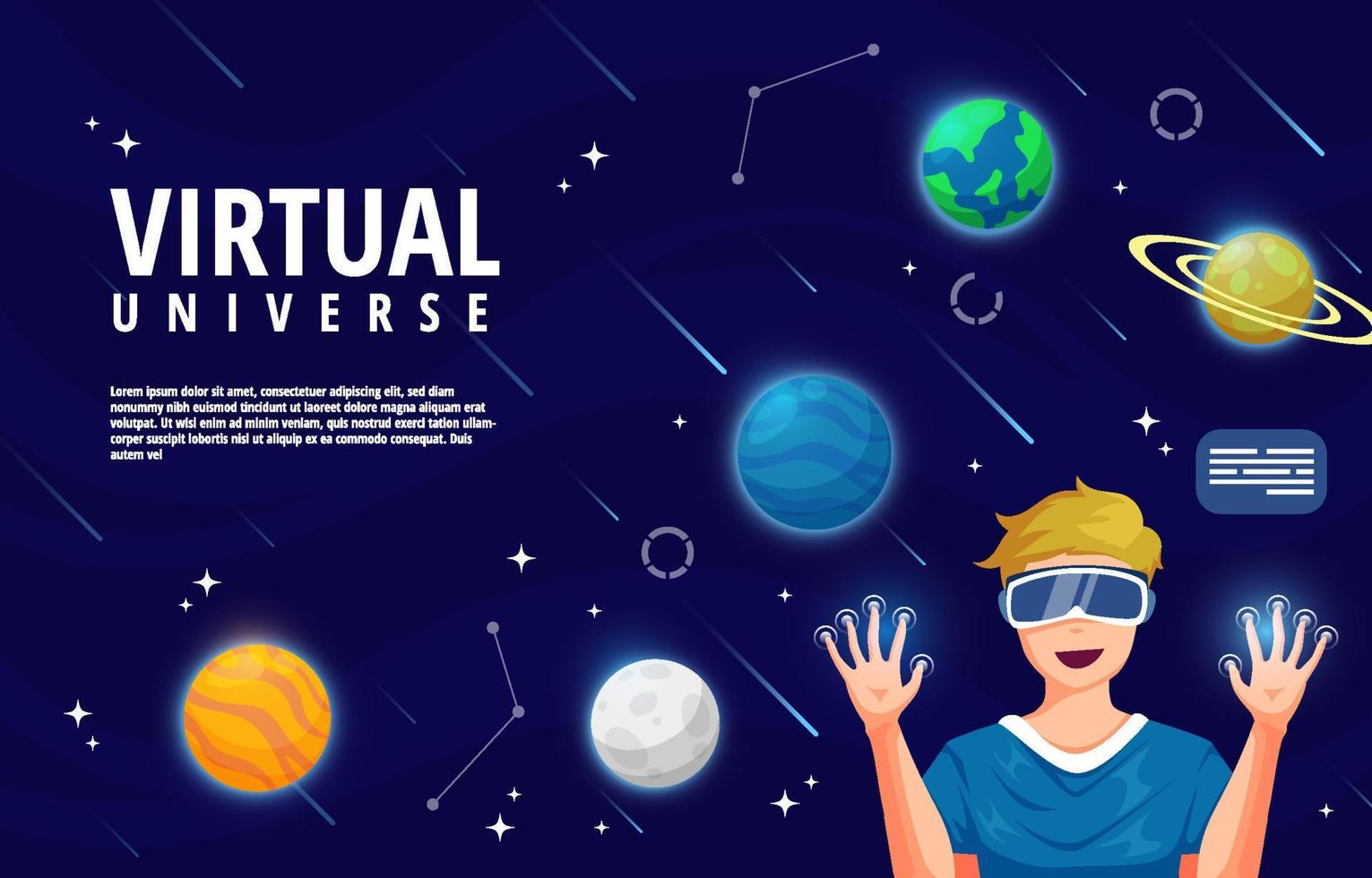fondo del concepto de universo virtual vector