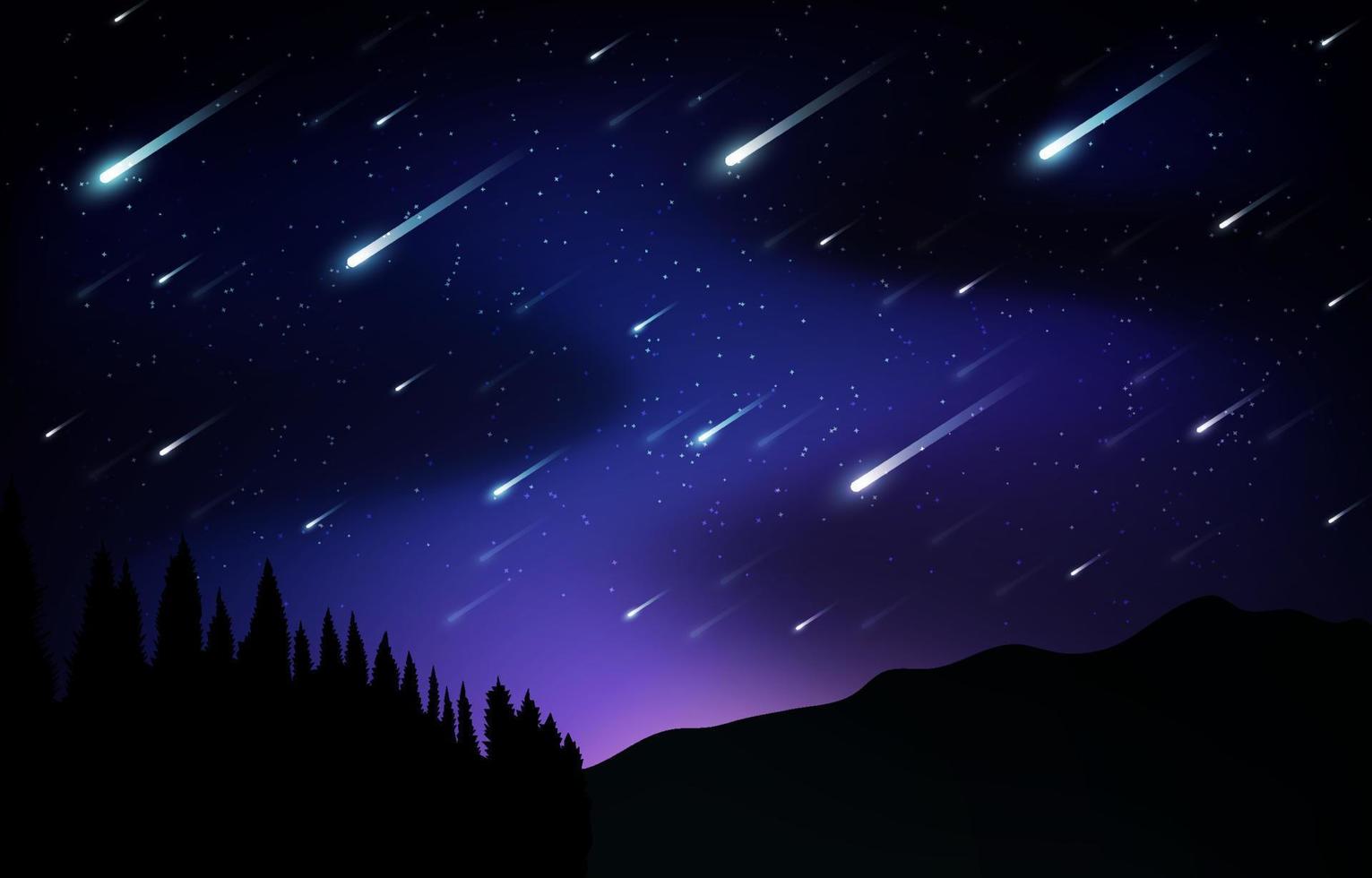 Meteor Shower Background Concept vector