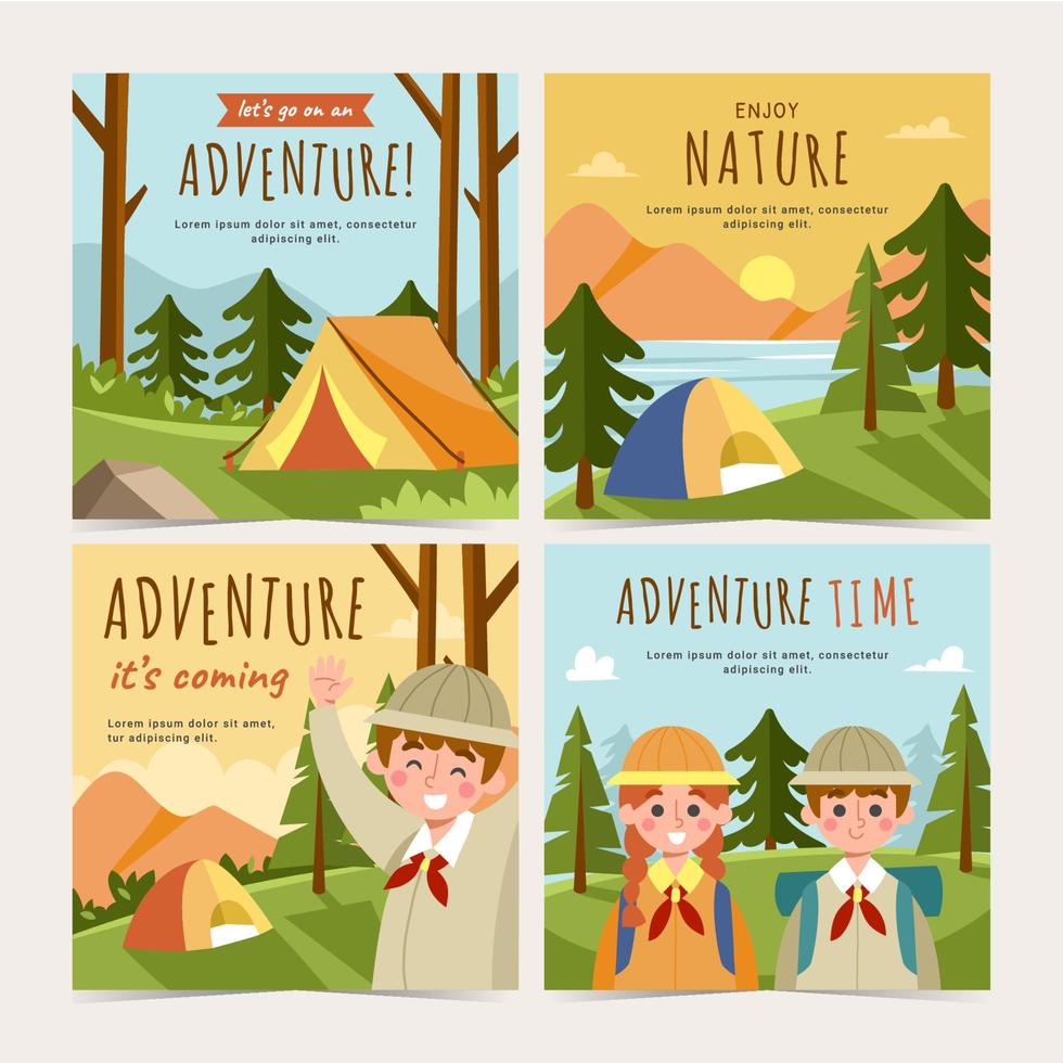 Summer Camp Instagram Post vector