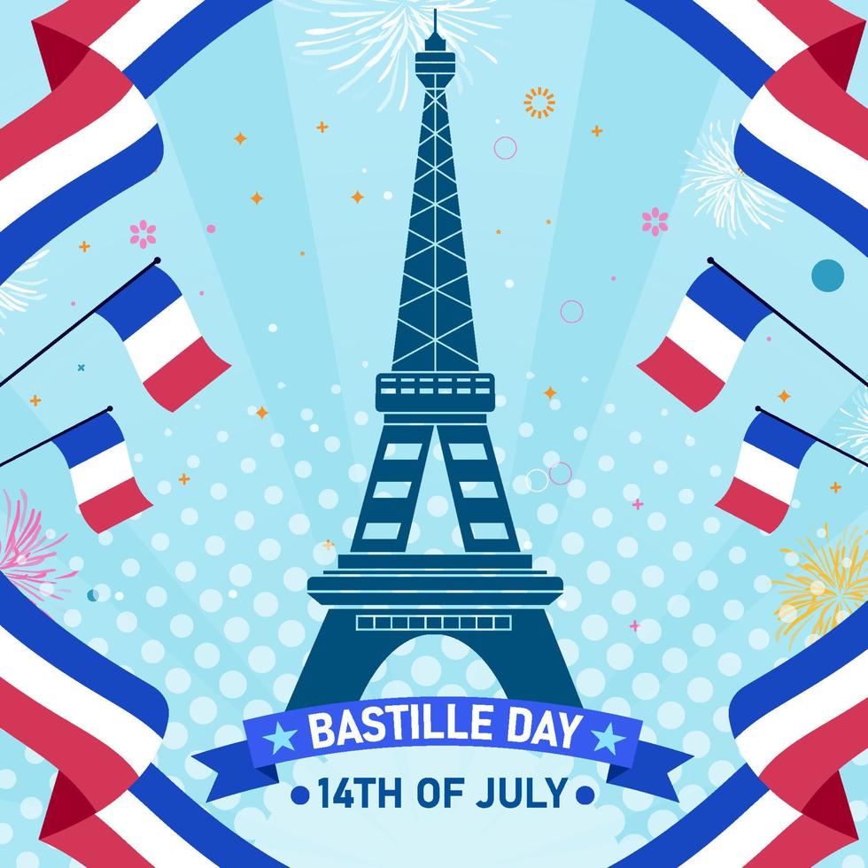 Happy Bastille Day Concept vector