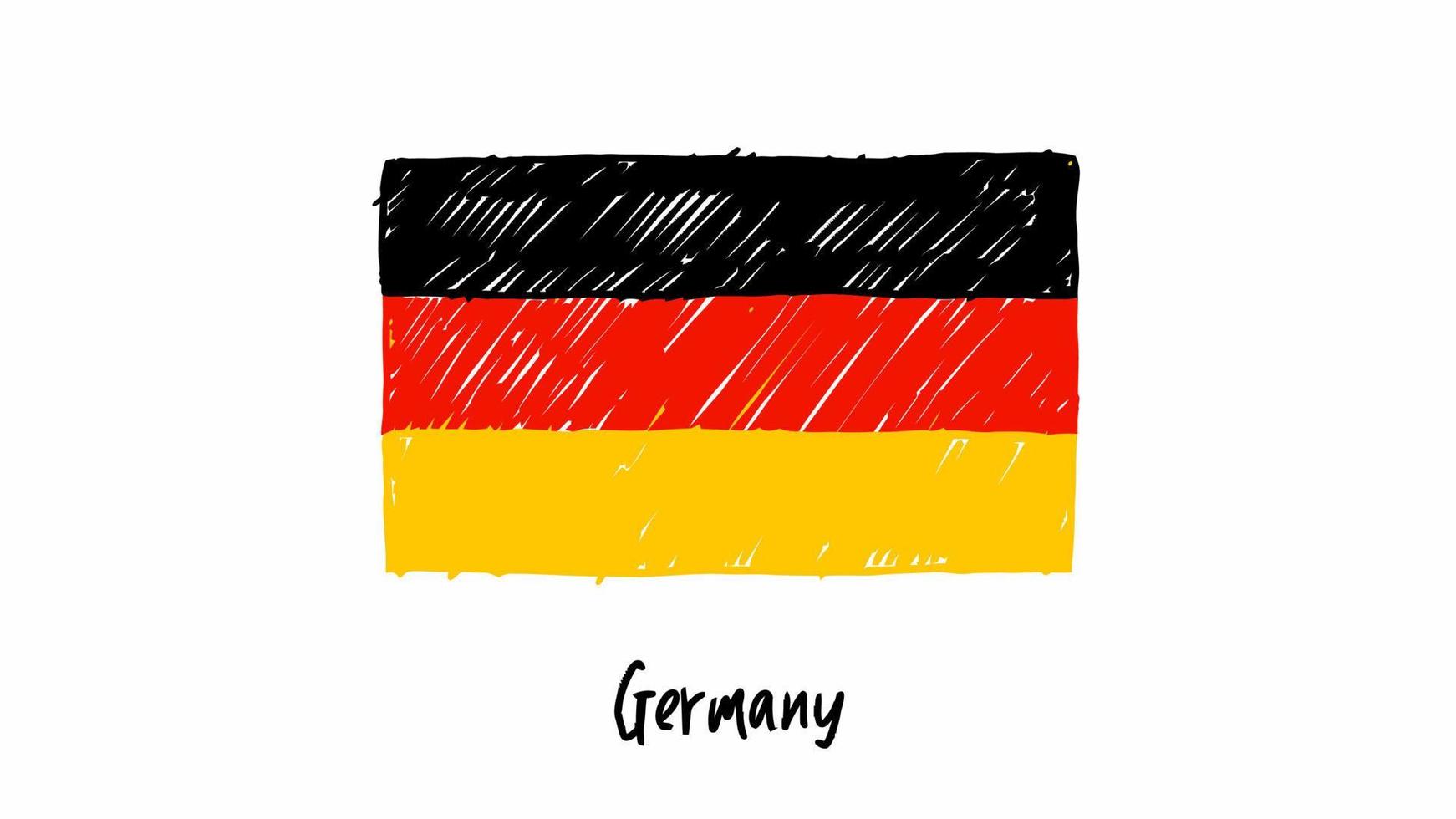 vector de ilustración de dibujo a lápiz o marcador de bandera nacional de  país de alemania 7801056 Vector en Vecteezy