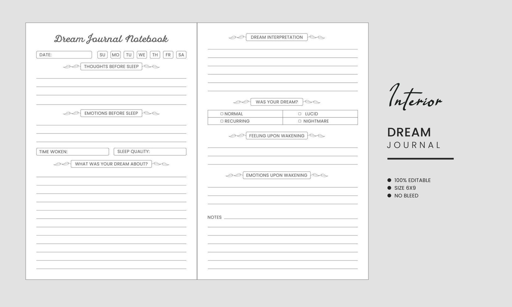 Dream journal interior template design 7801142 Vector Art at Vecteezy