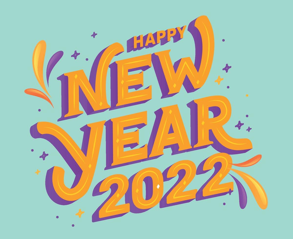 Design Happy New Year 2022 Vector Abstract Illustration