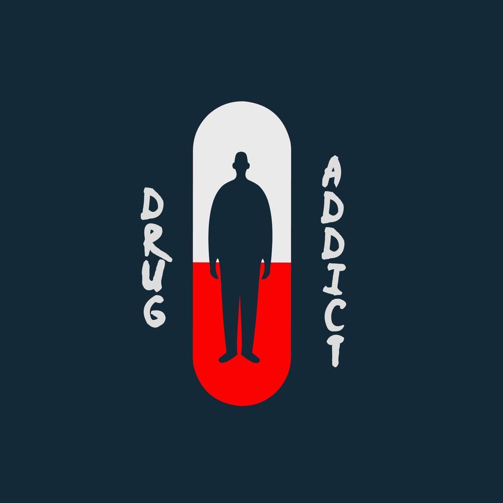 illustration vector graphic of drug addiction