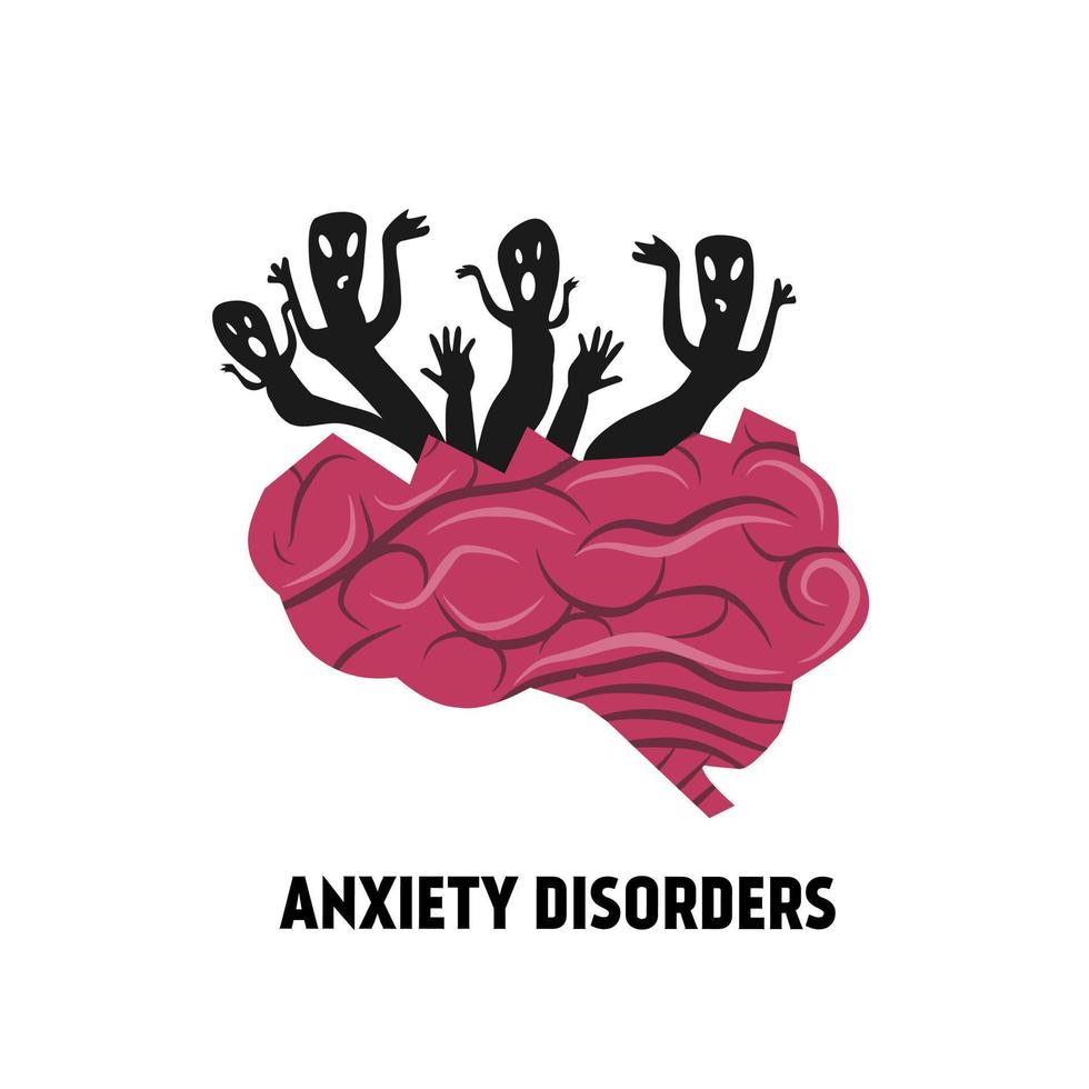 illustration of anxiety disorders,depression art perfect for print. vector