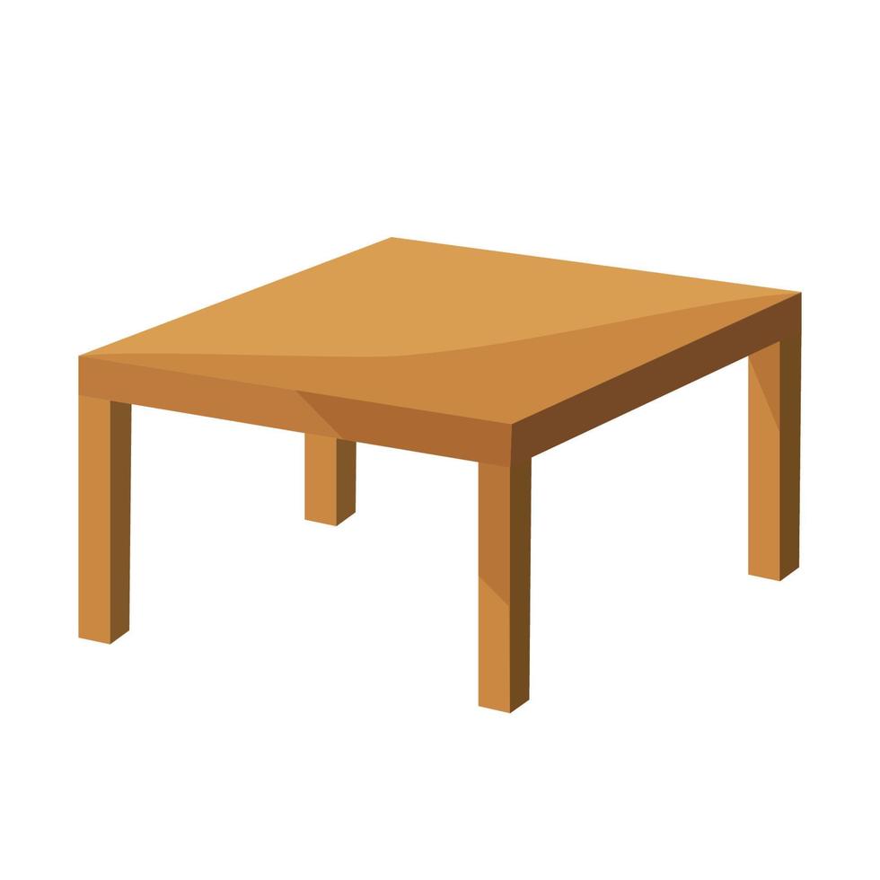 table cartoon illustration. Wooden furniture vector