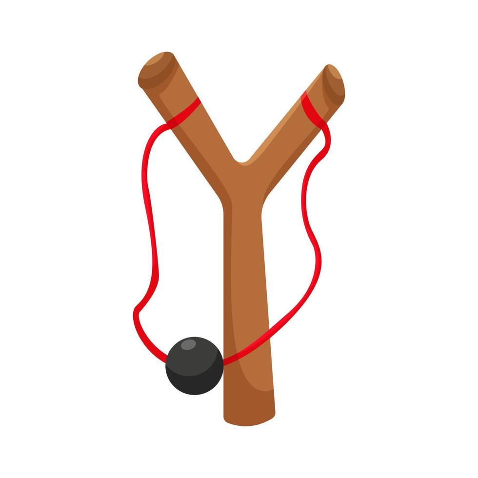 Slingshot. Children toy for throwing stones. vector