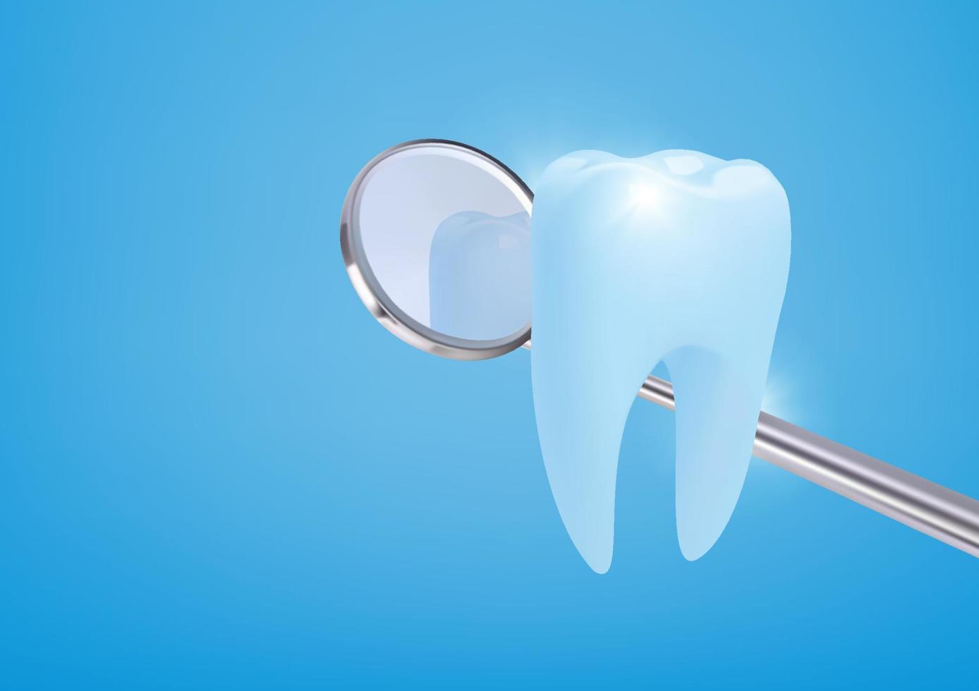 espejo de dientes y dentista. ilustración vectorial vector