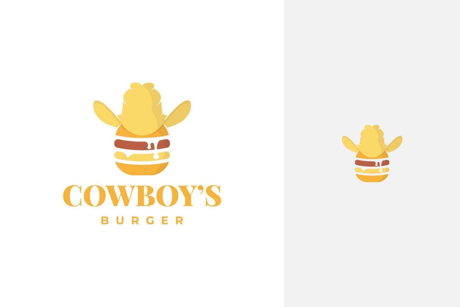 burger and cowboy hat, cowboy burger logo design vector