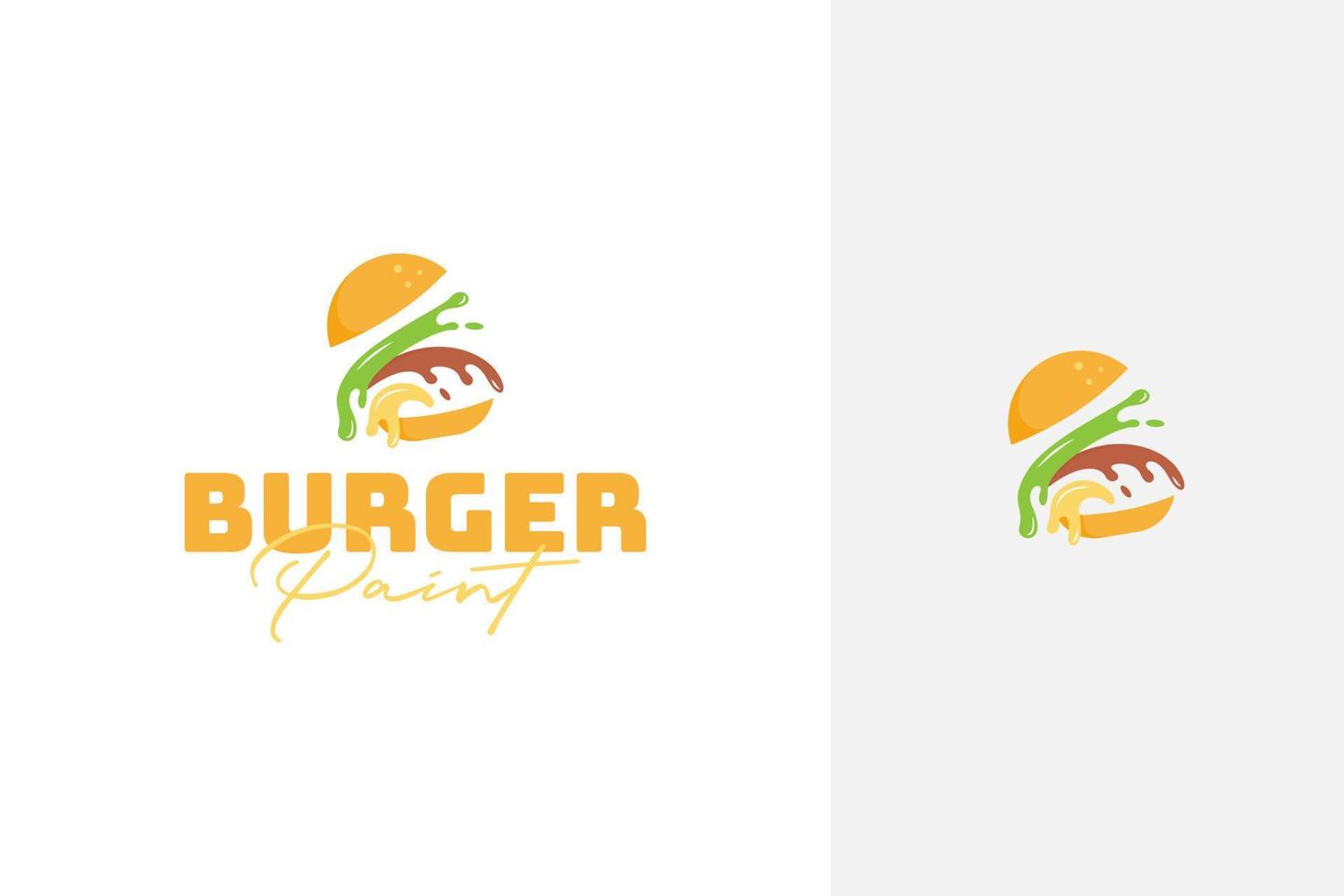 hamburguesa combinada con diseño de logotipo de pintura vector