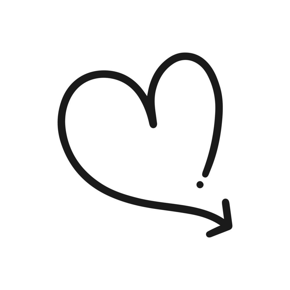 flecha en forma de corazón aislada en un fondo blanco. ilustración vectorial vector