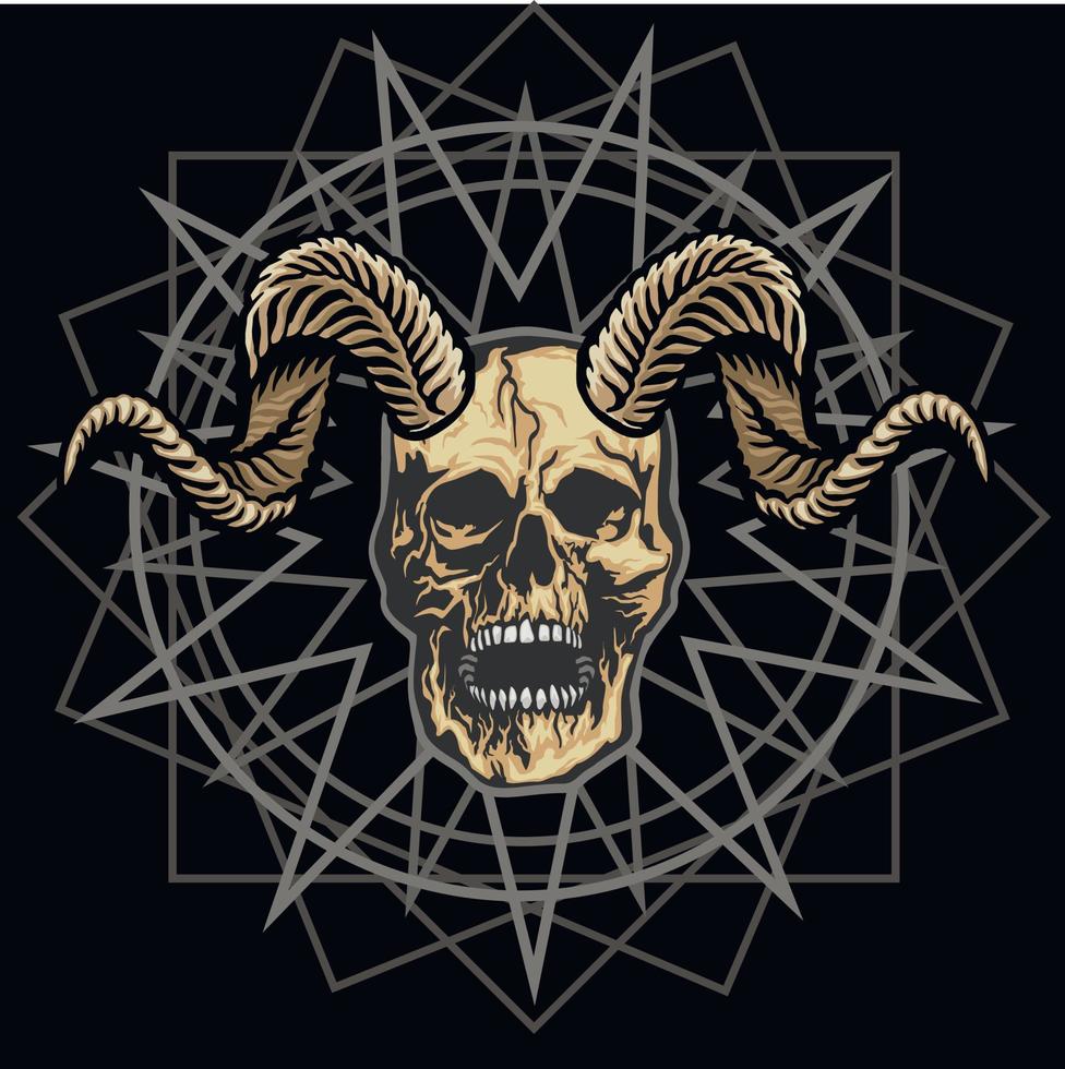 Gothic sign with skull, grunge vintage design t shirts vector