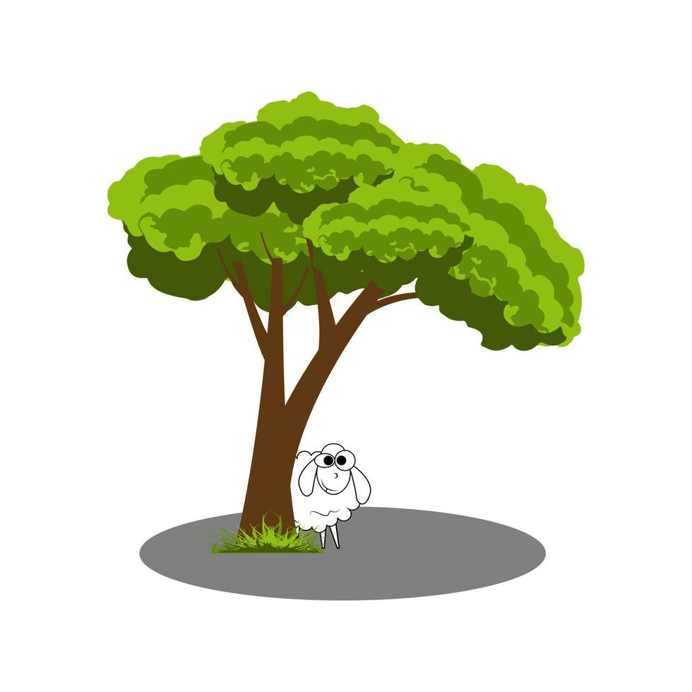 cute tree shape illustration vector