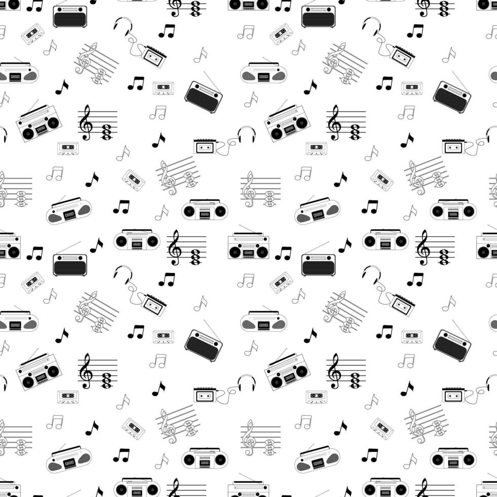 cute music pattern design vector