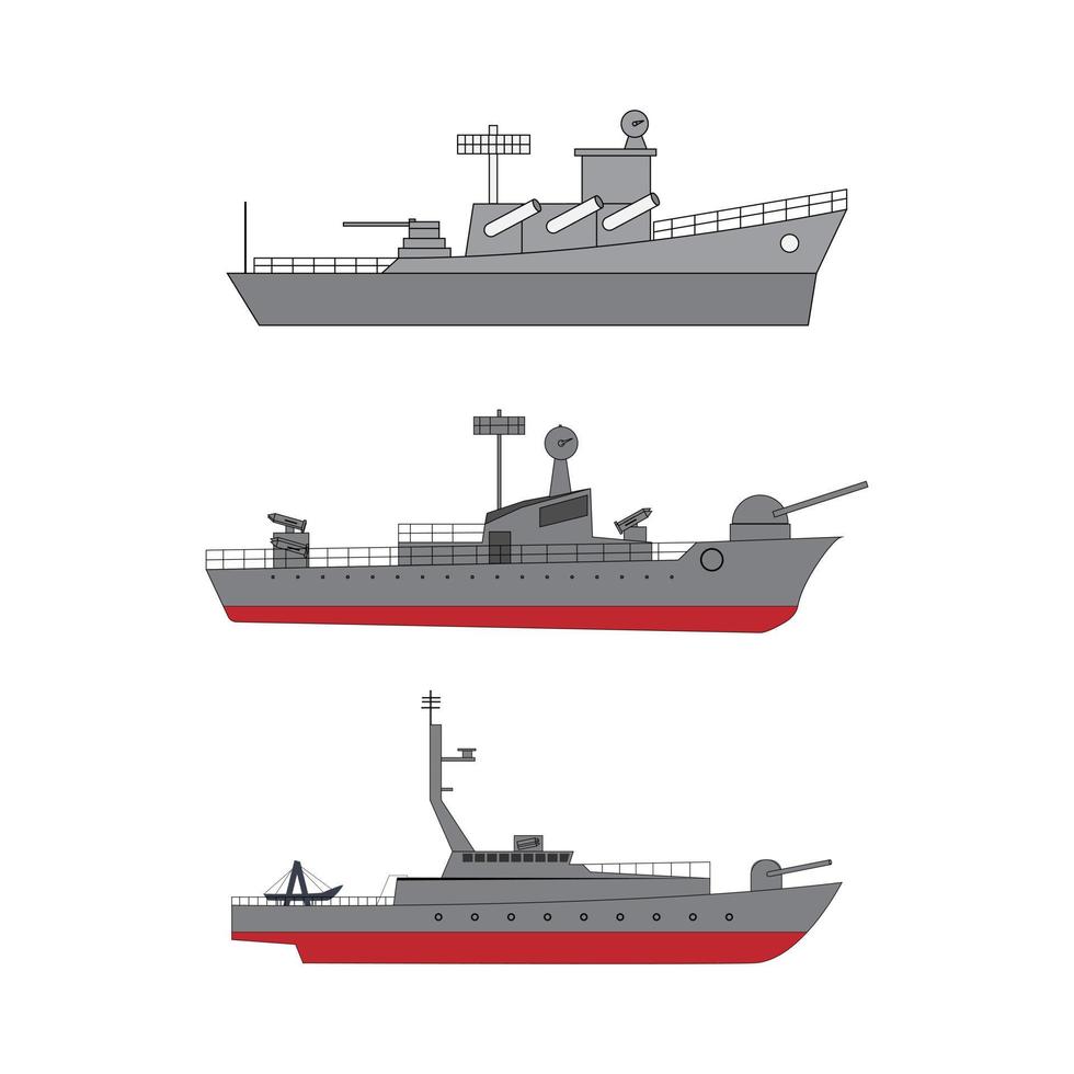 lindo diseño de ilustración de barco de batalla vector