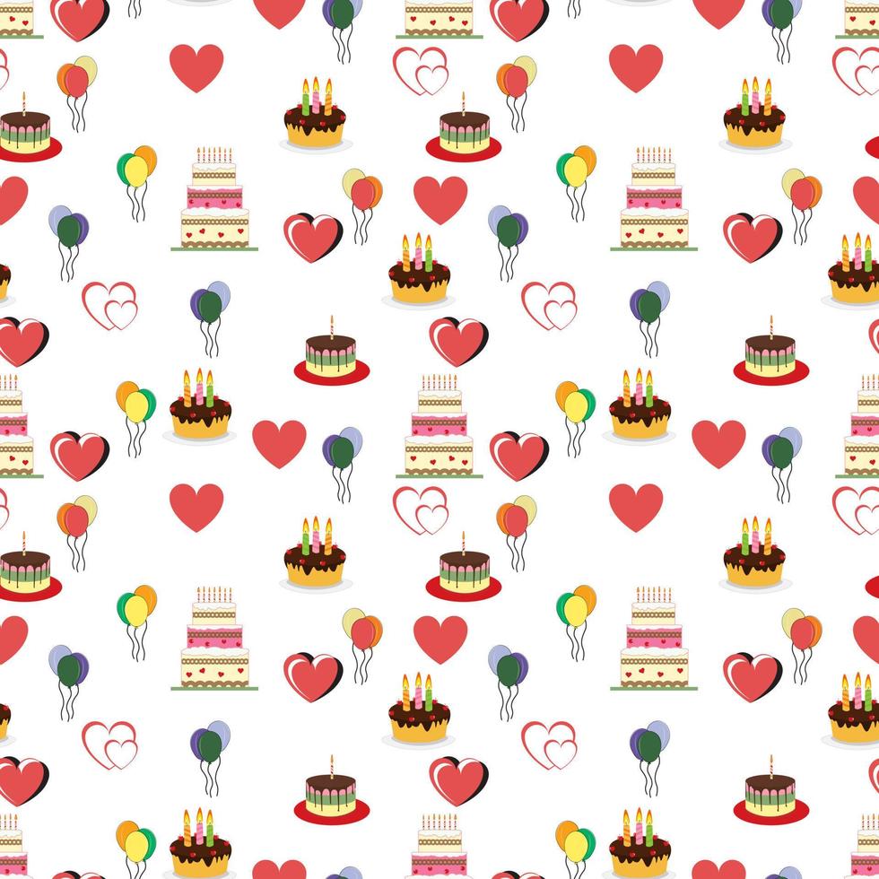 cute cake pattern design vector