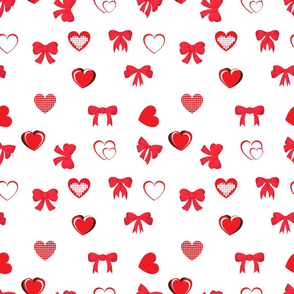 cute love and ribbon pattern design vector
