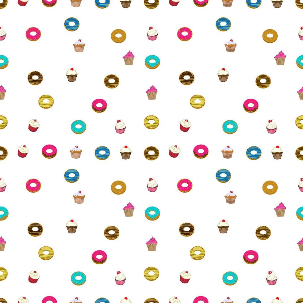 lindo diseño de patrón de donut vector