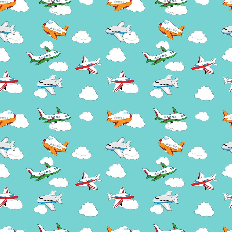 cute plane pattern design vector