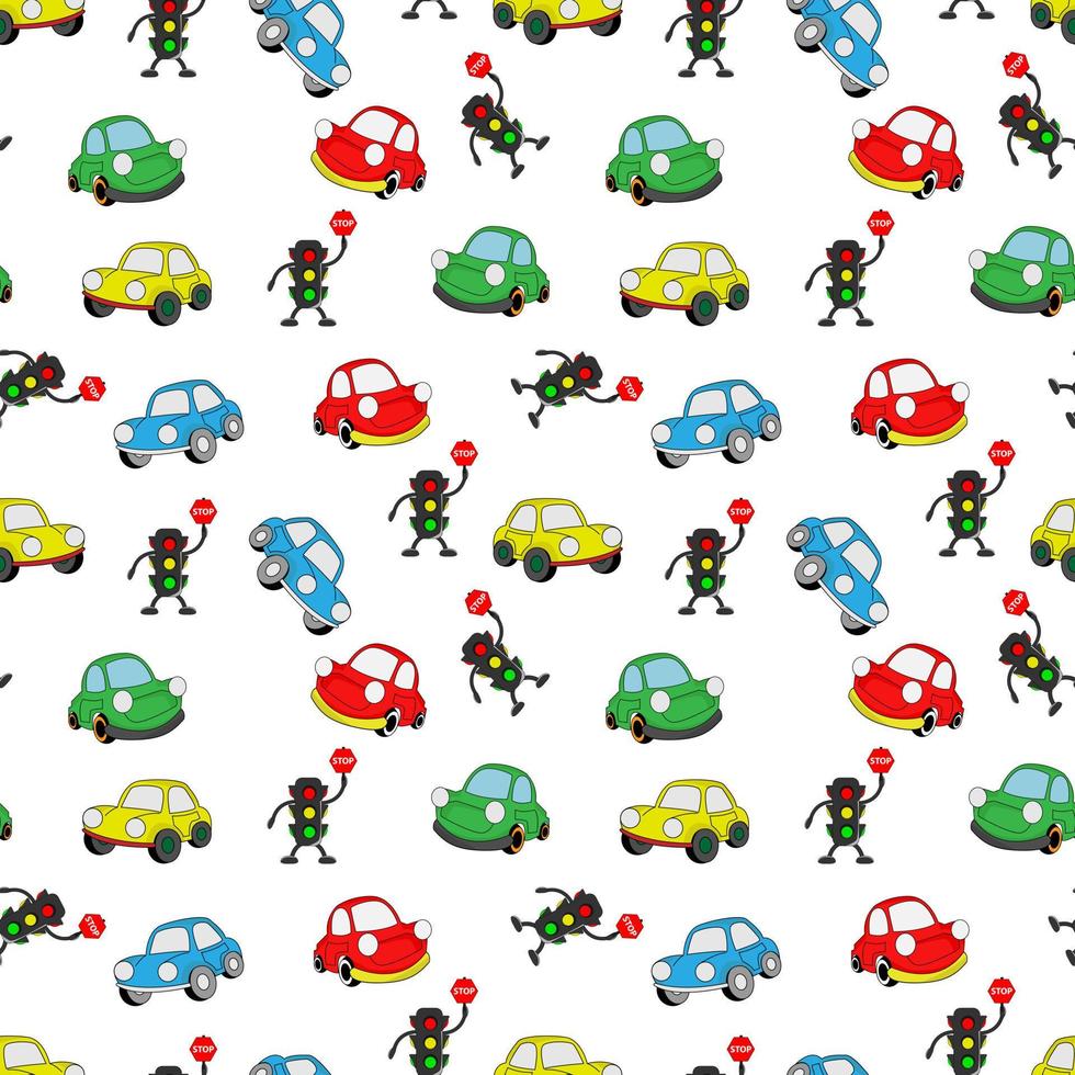 cute car pattern design vector