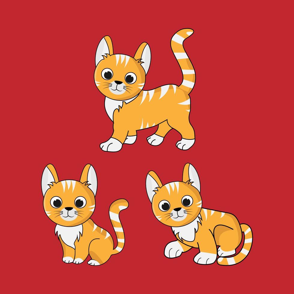 cute cat animal cartoon vector