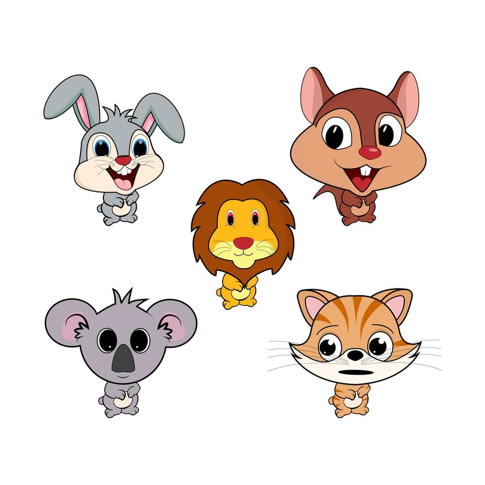 cute animal cartoon vector