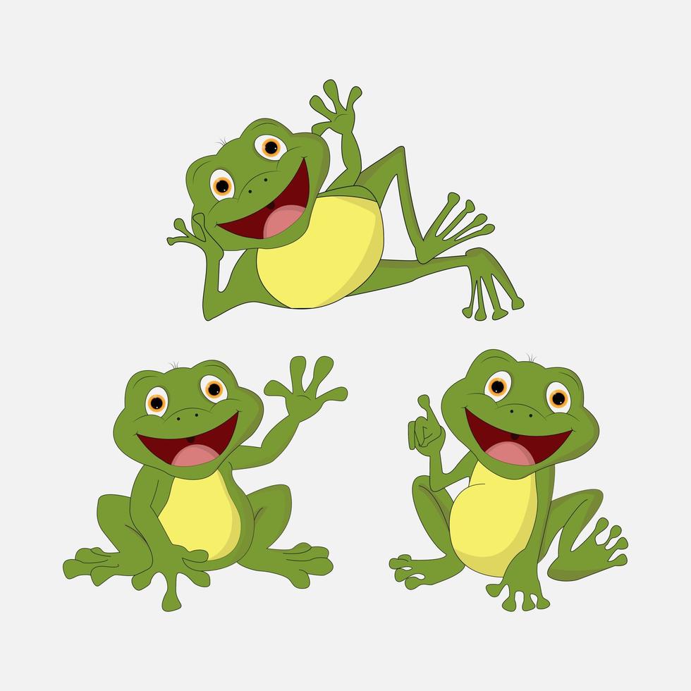 cute frog animal cartoon vector