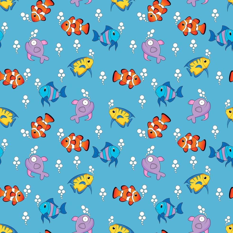 cute fish pattern design vector