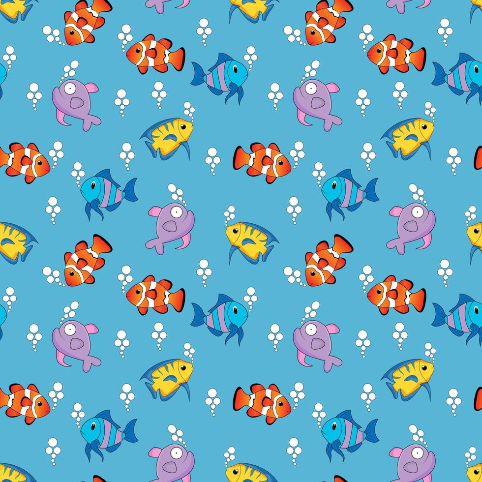 cute fish pattern design vector