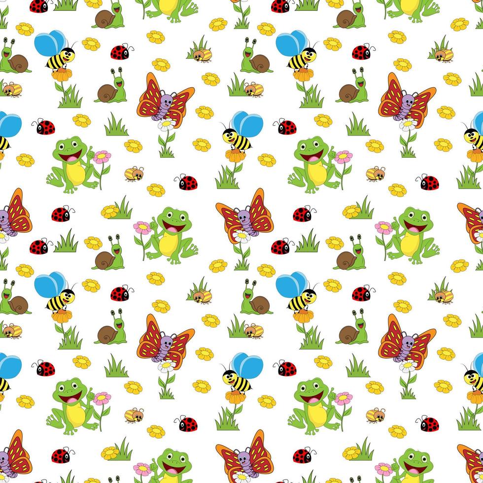 cute animal pattern design vector