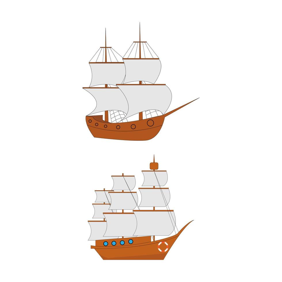 diseño lindo del ejemplo del barco pirata vector
