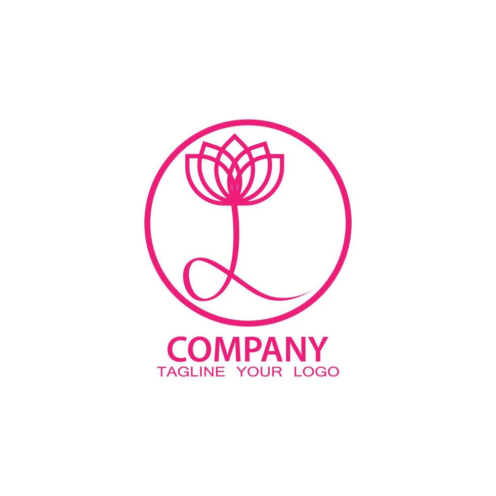cute flower logo vector design