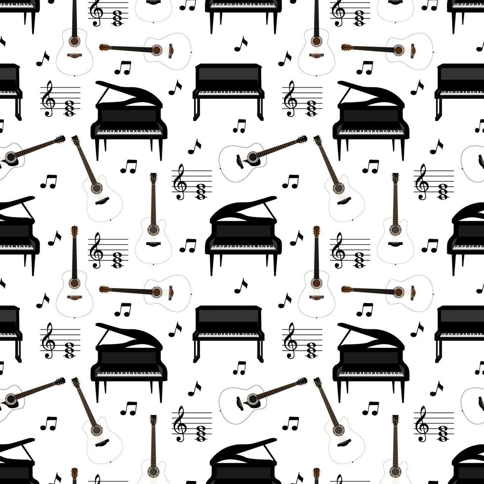 cute music pattern design vector