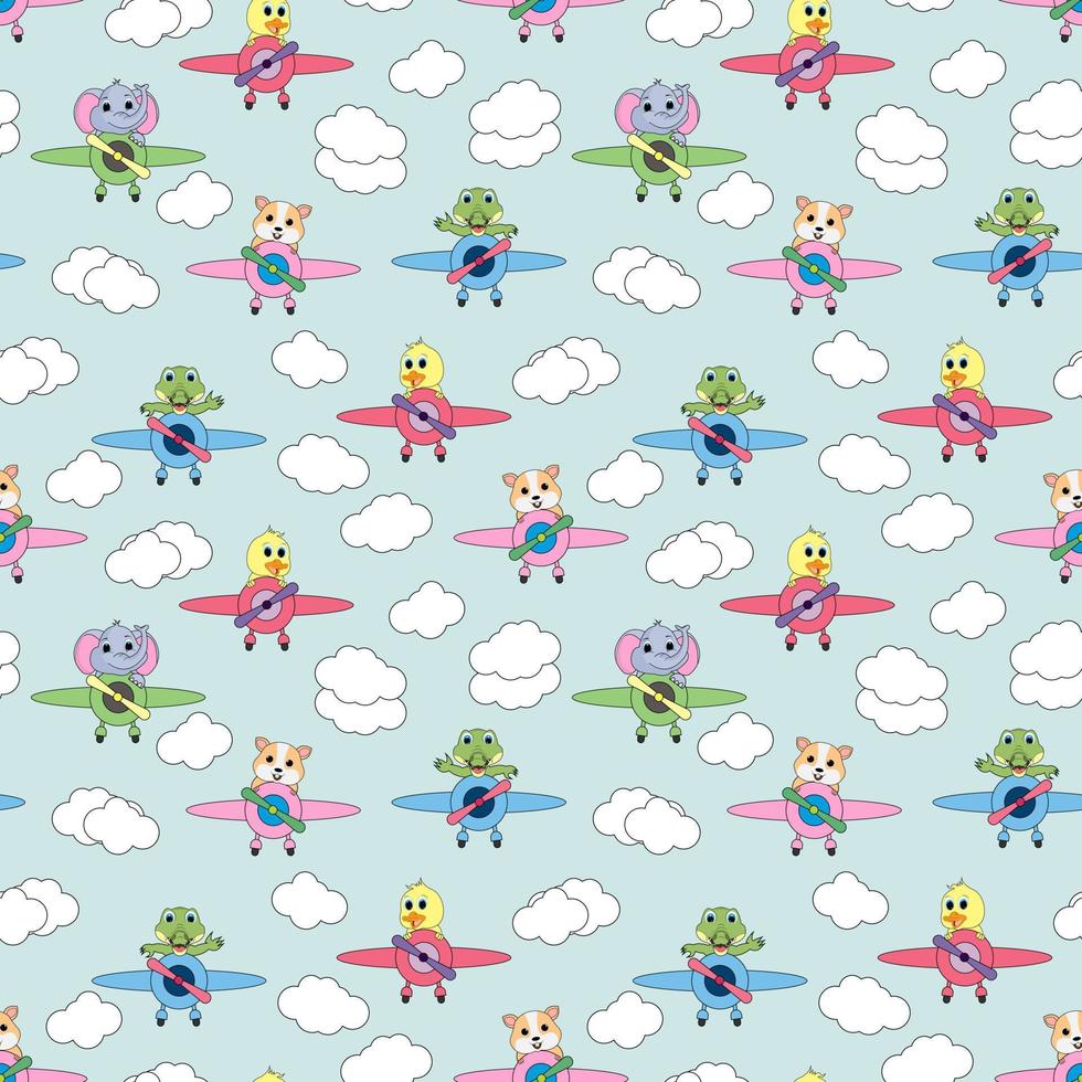 cute animal pattern design vector