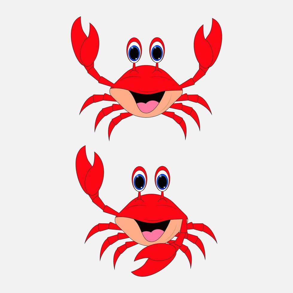 cute crab animal cartoon vector