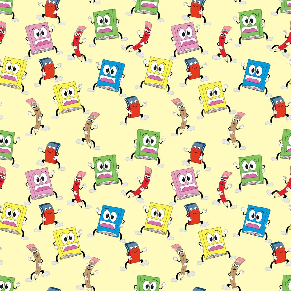cute book pattern design vector