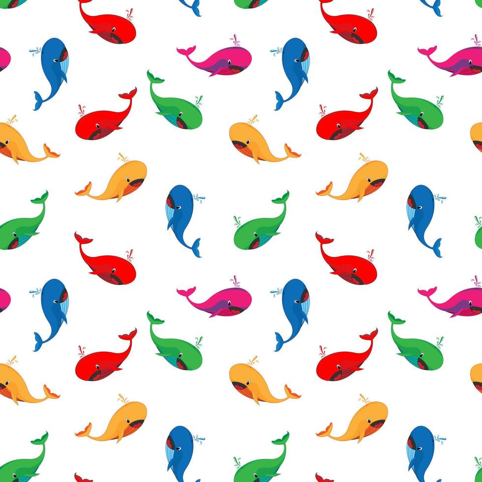 cute whale pattern design vector