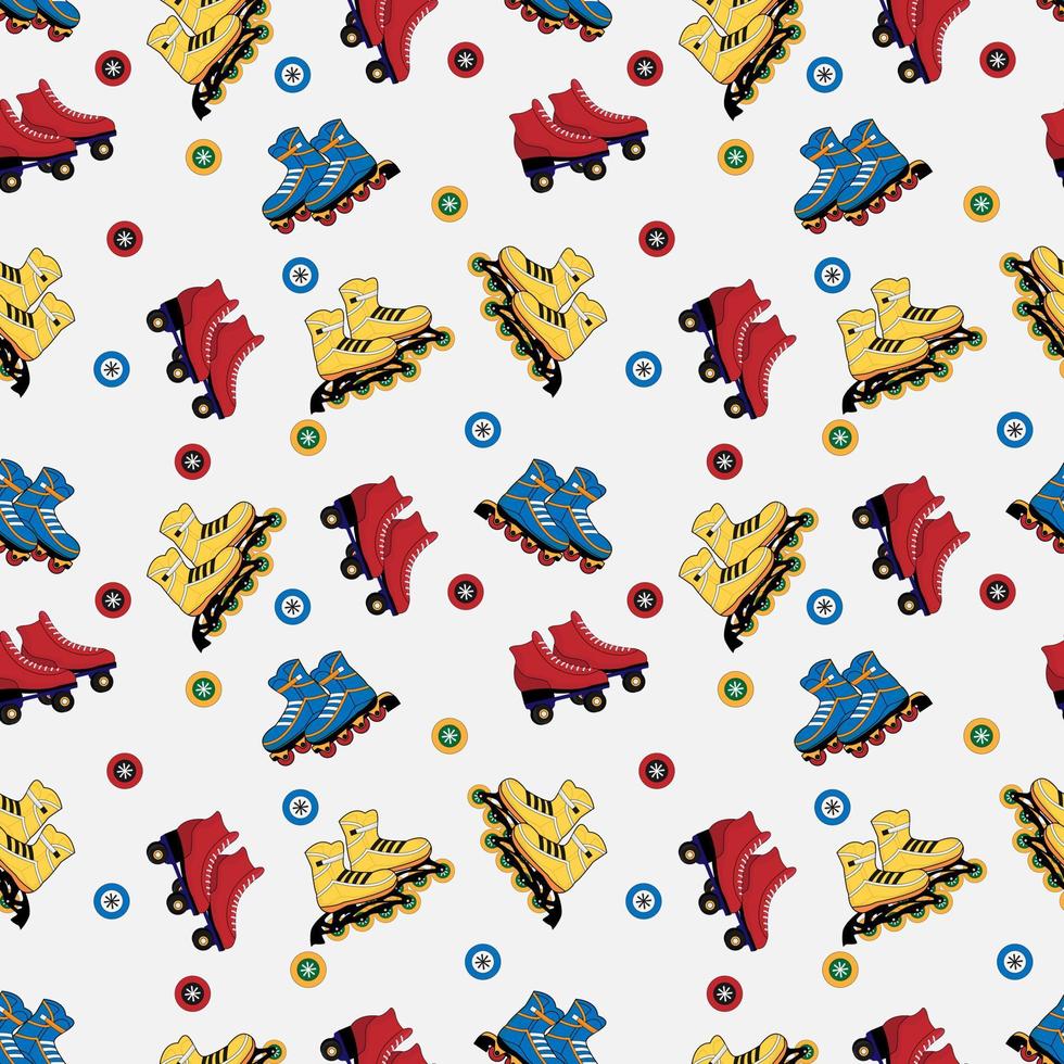 cute roller blade pattern design vector