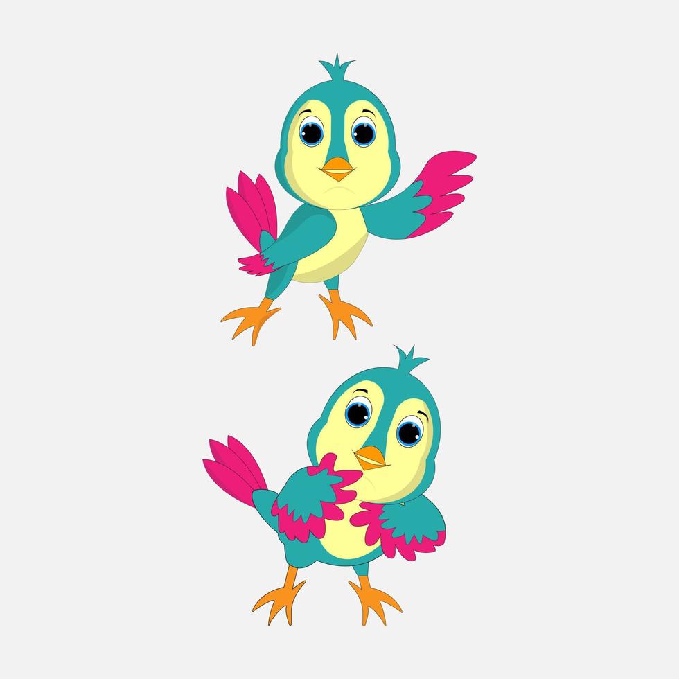 cute bird animal cartoon vector