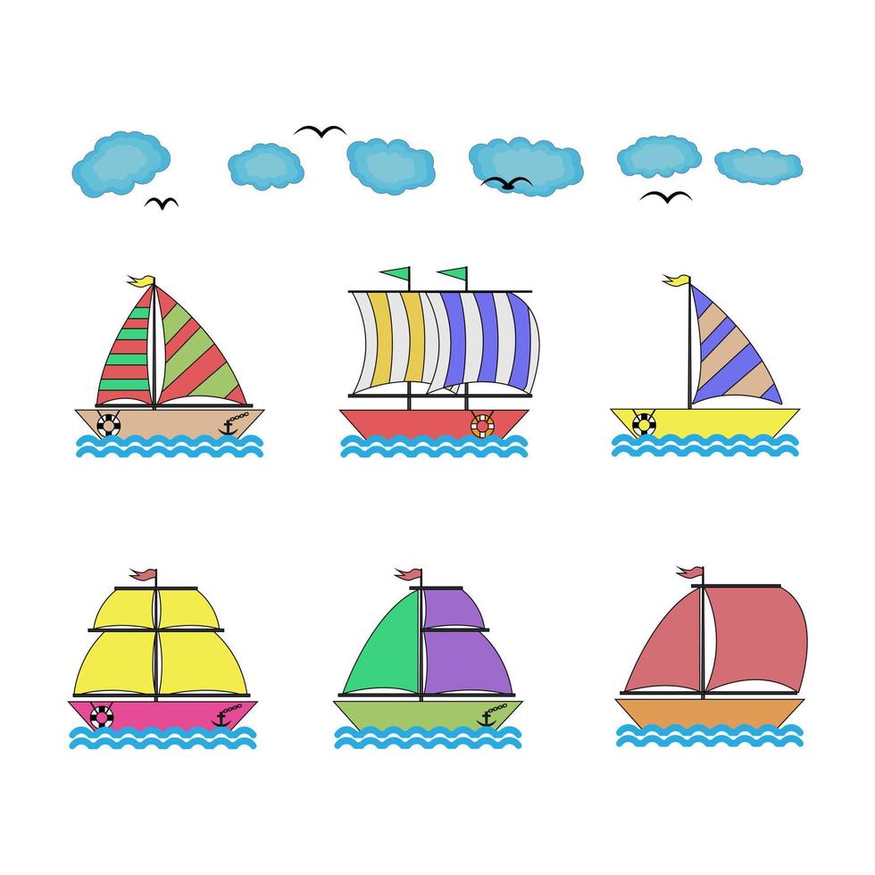 cute boat illustration design vector