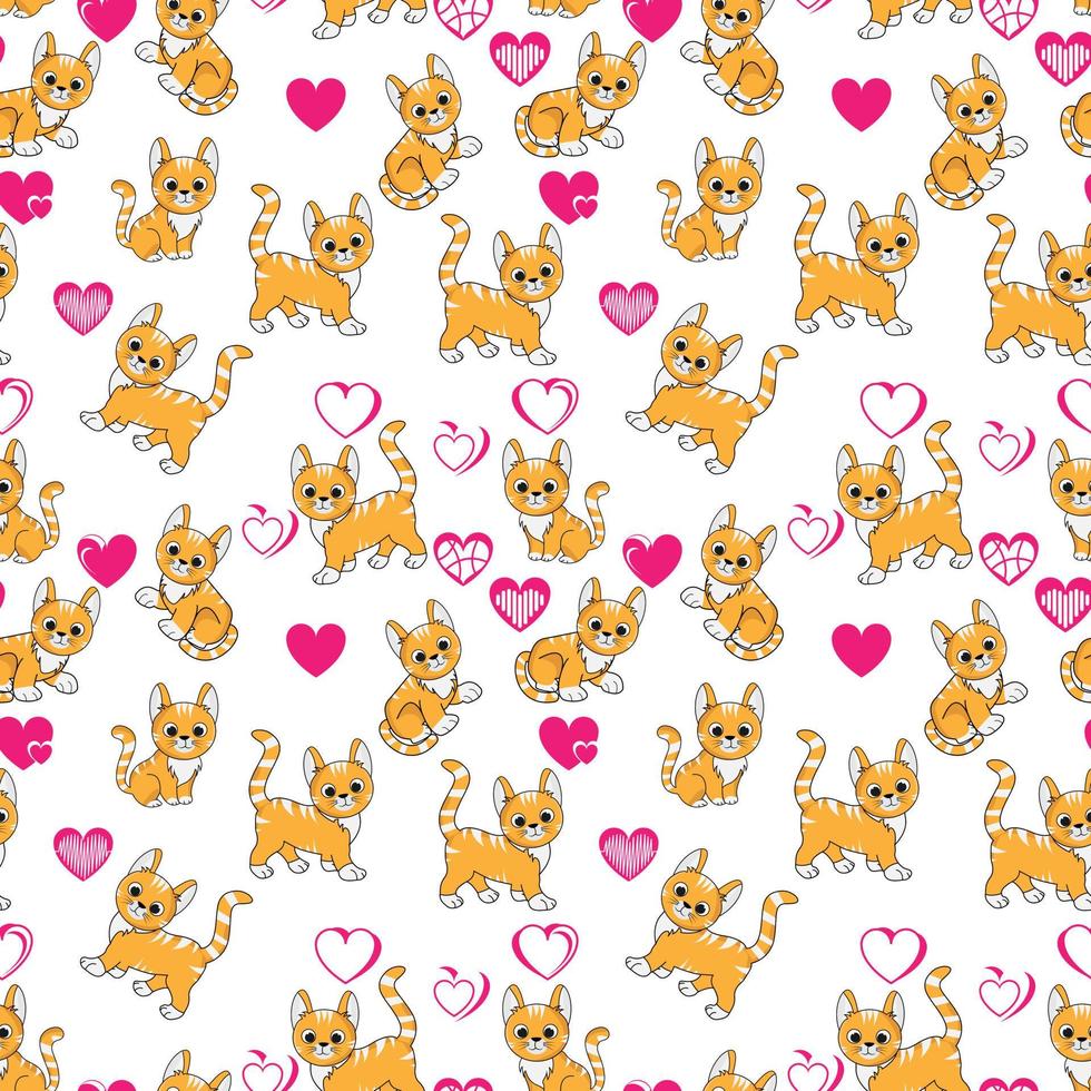 cute cat pattern design vector