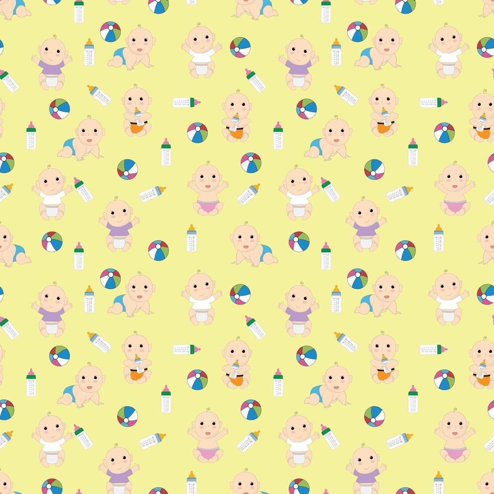 cute baby pattern design vector