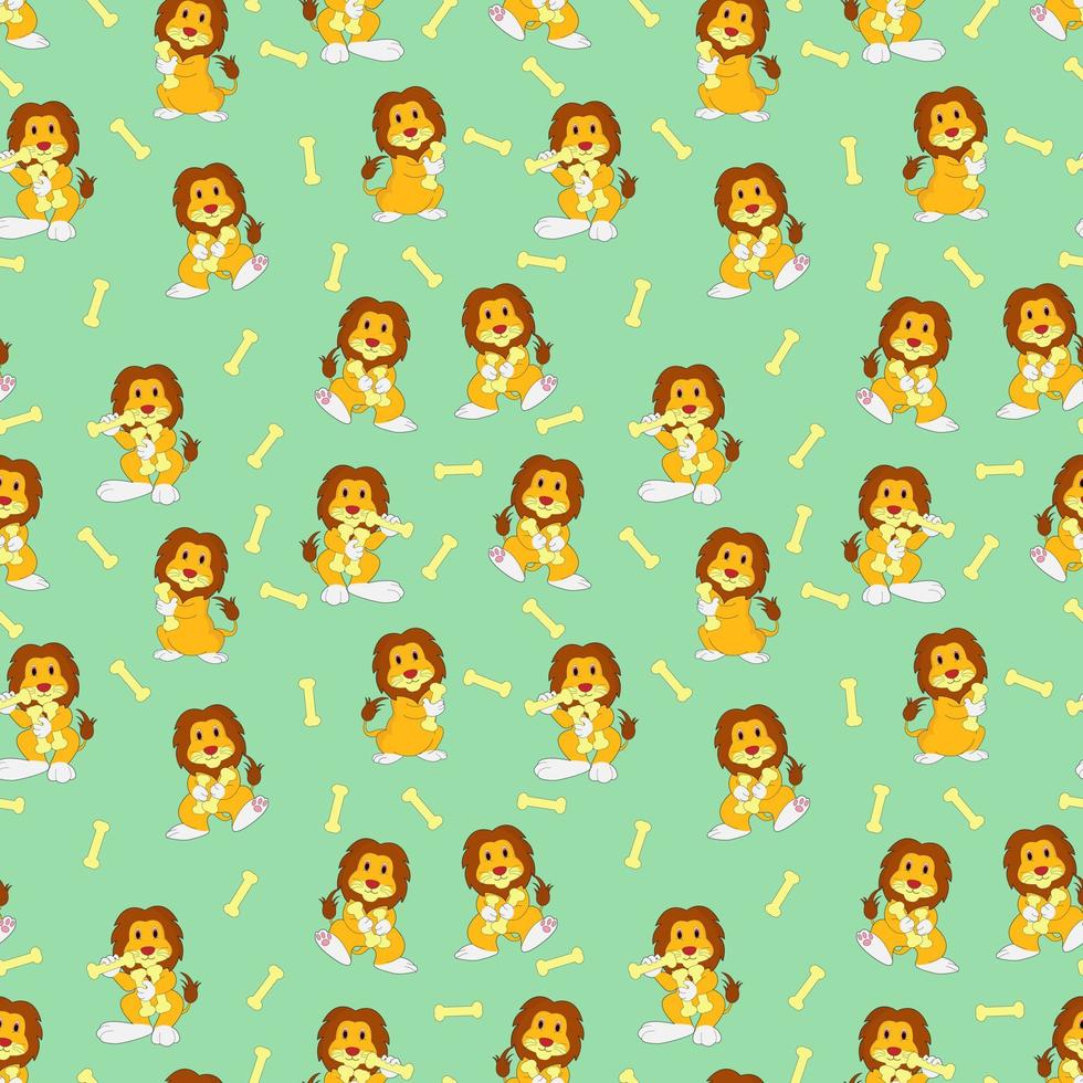 cute lion pattern design vector