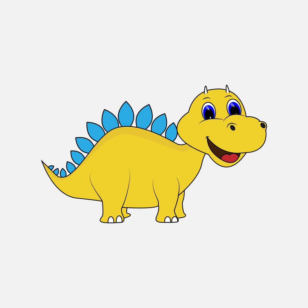 cute dinosaur animal cartoon vector