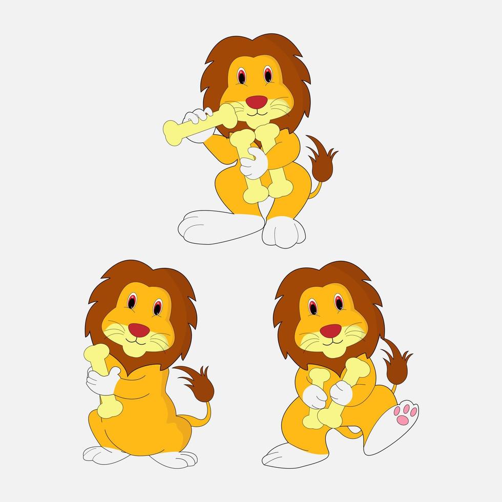cute lion animal cartoon vector
